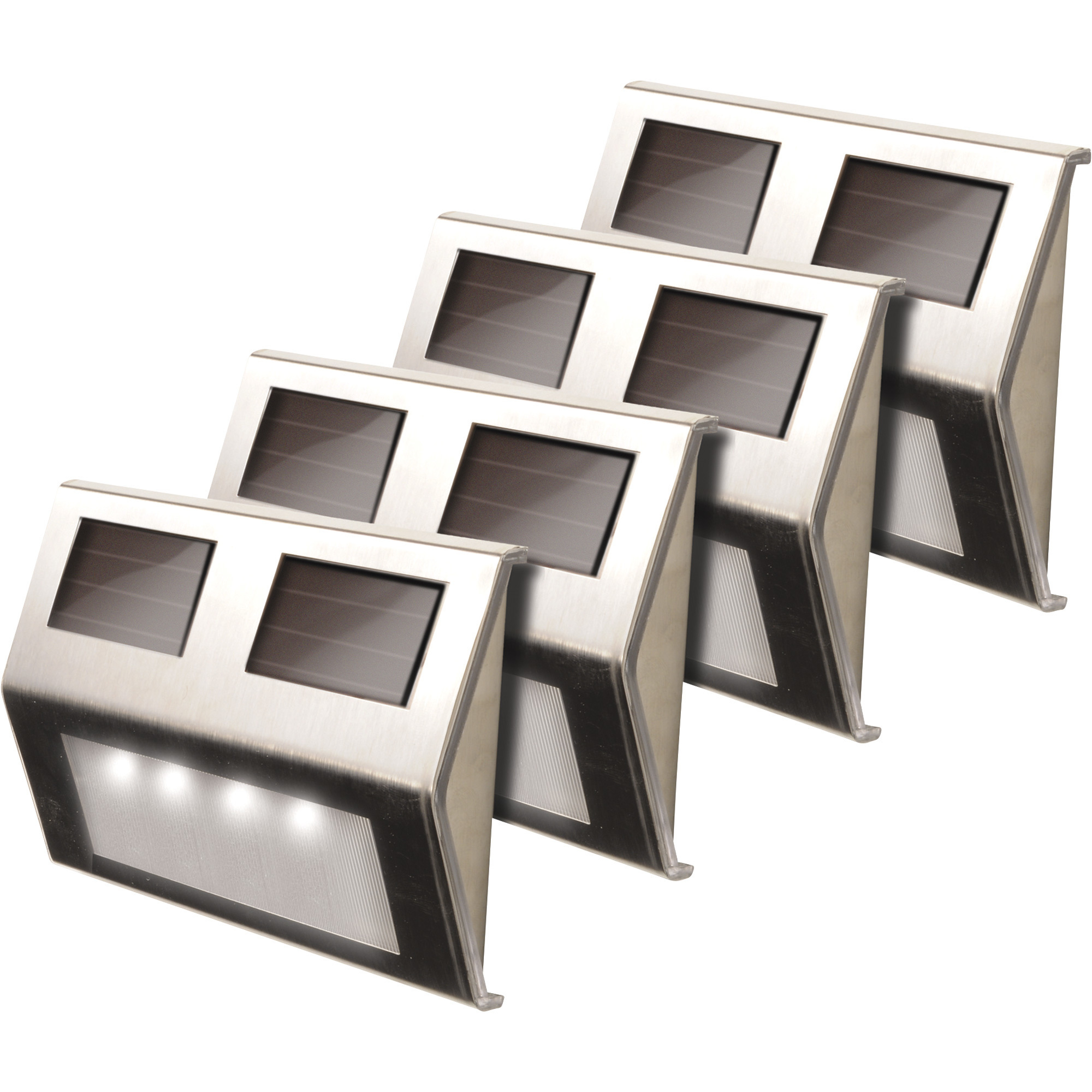 Maxsa LED Solar Deck Lights, 4-Pack, Stainless Steel, Model# 47334-SS